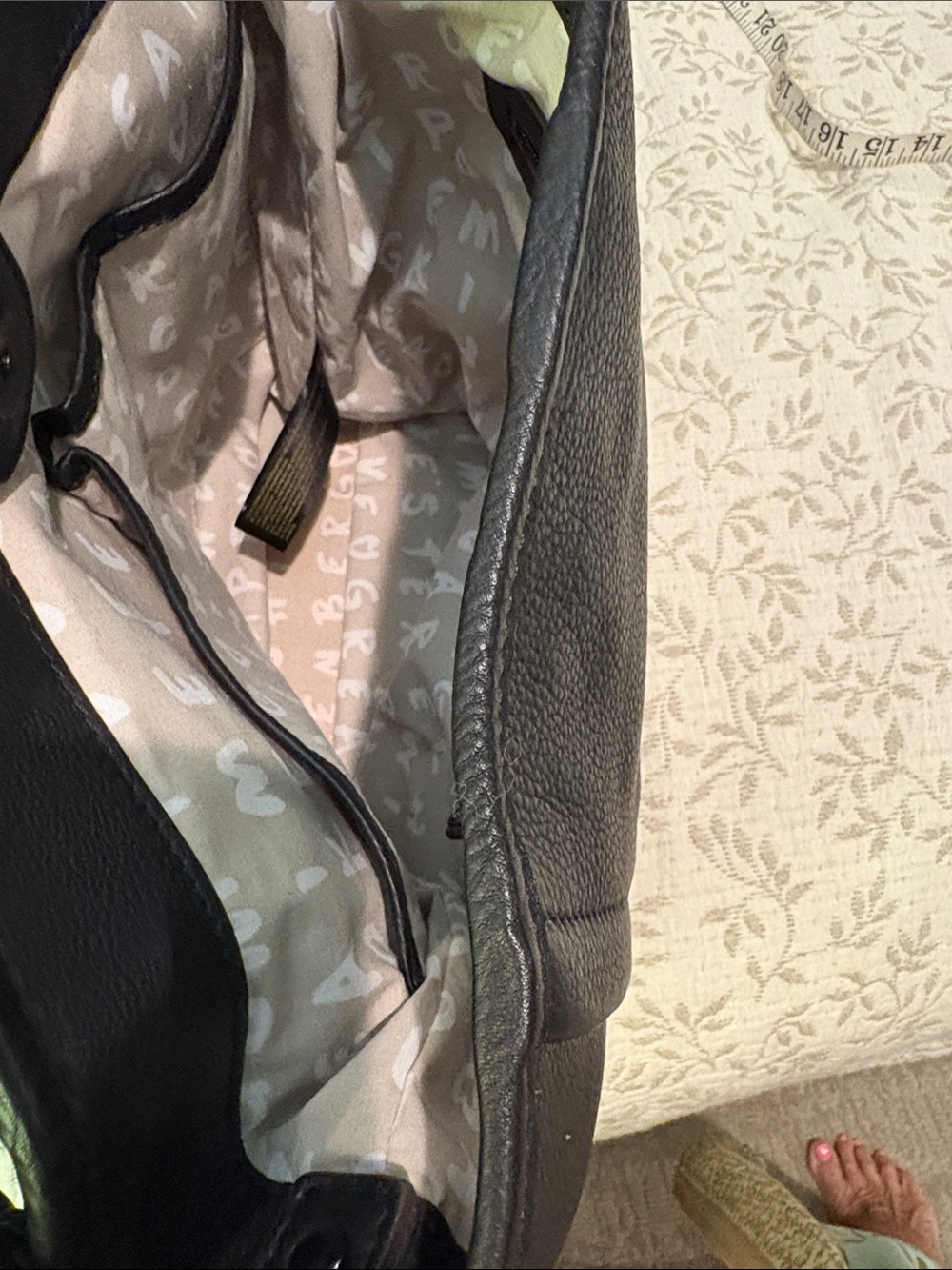 Aimee Kestenberg Black Leather Shoulder Bag with Braided Trim - Picture 10 of 11